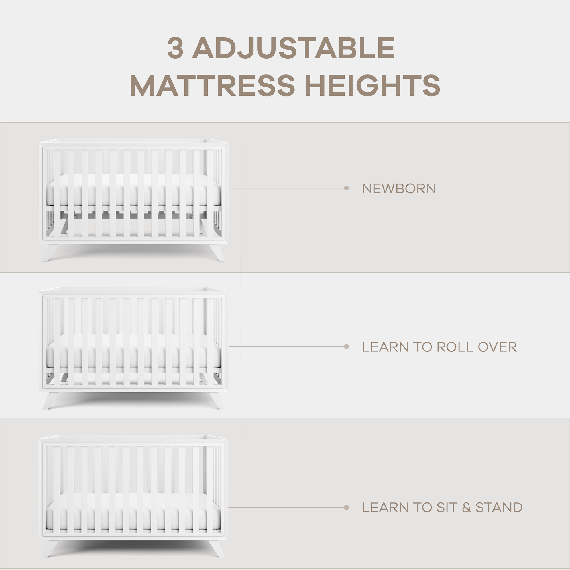 Baby Crib for 0 to 3 Years - All White