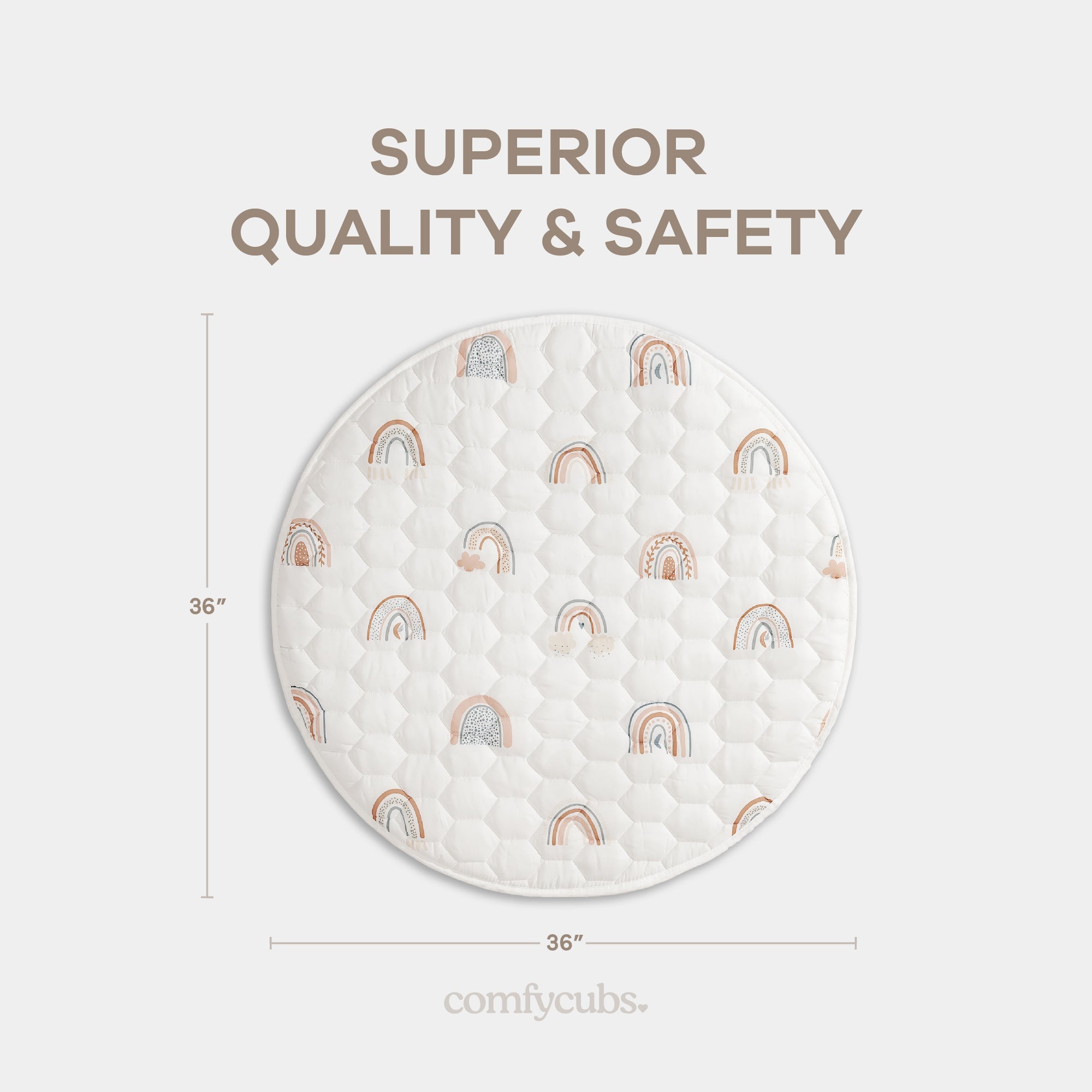 Play Mat with Non-Slip Bottom in Rainbow