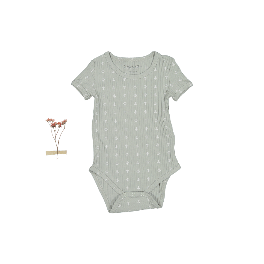 The Printed Short Sleeve Onesie - Anchor