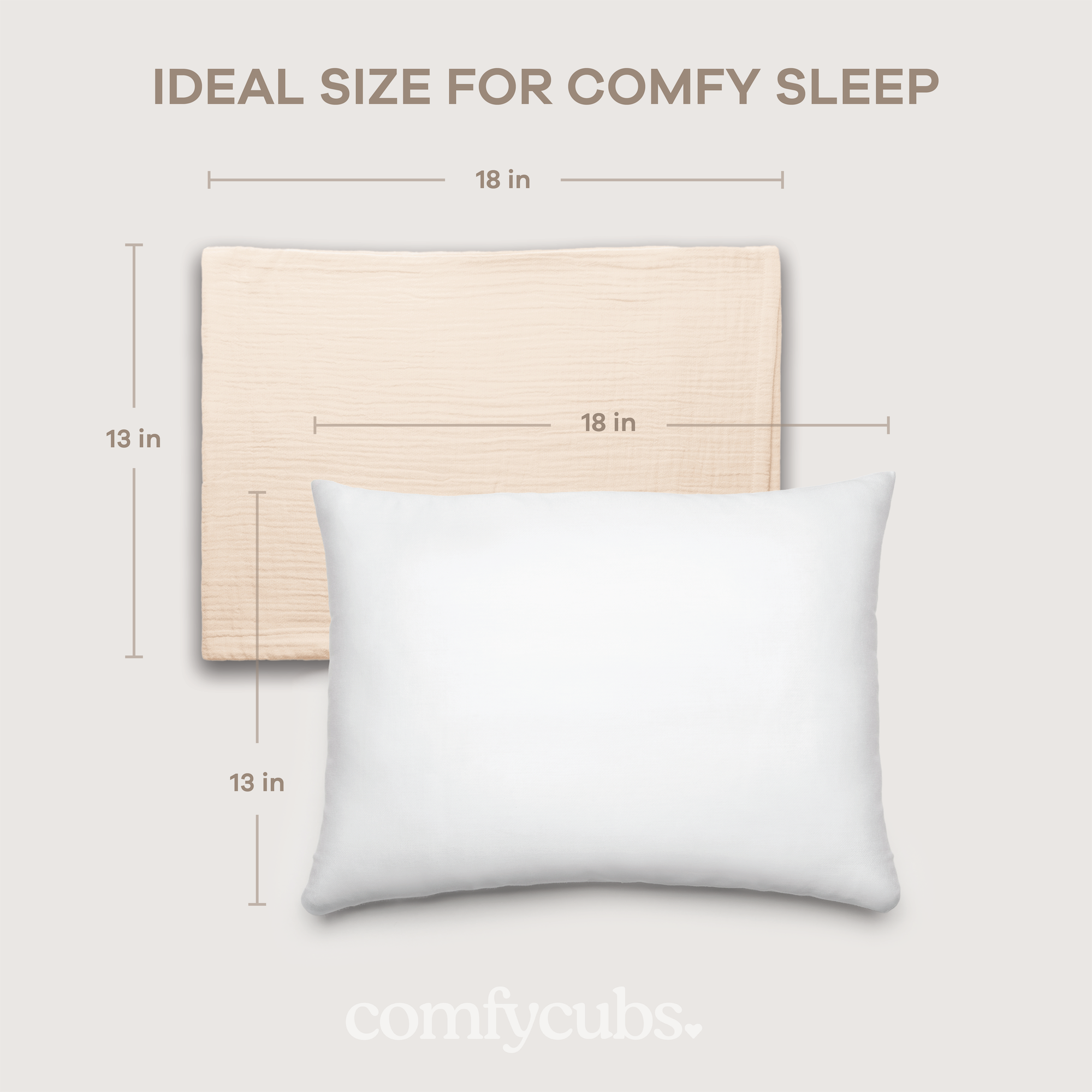 Toddler Pillows with Soft Muslin Pillow Case in Cream