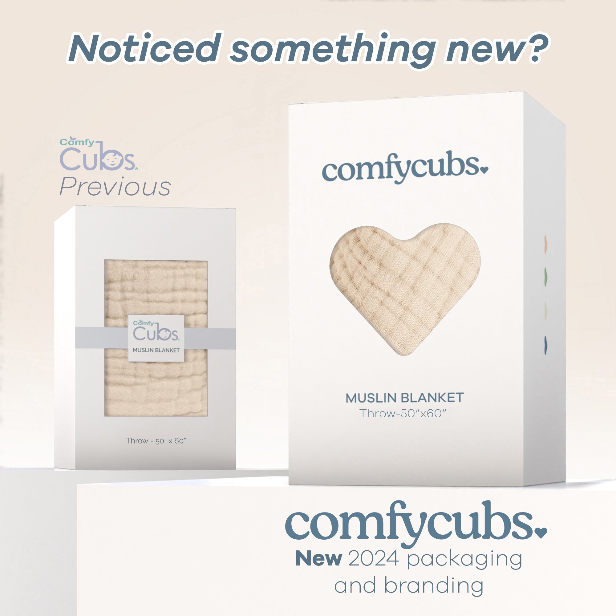 Adult Muslin Blanket by Comfy Cubs in Sand