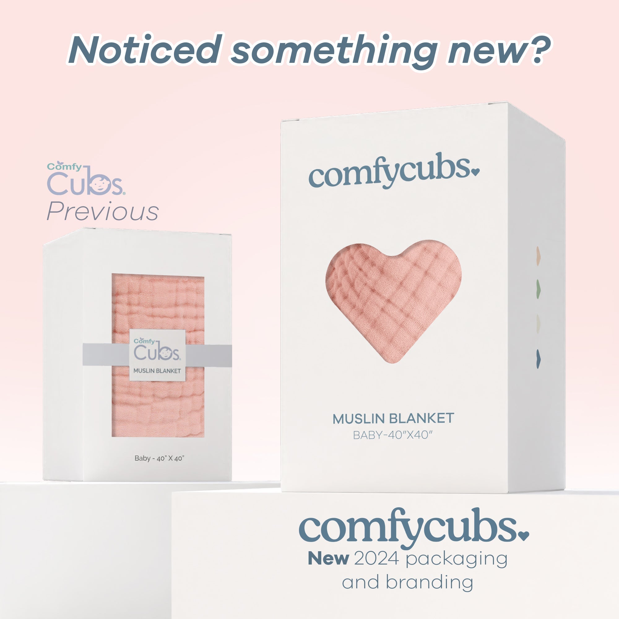 Baby Muslin Blanket by Comfy Cubs in Lace Pink