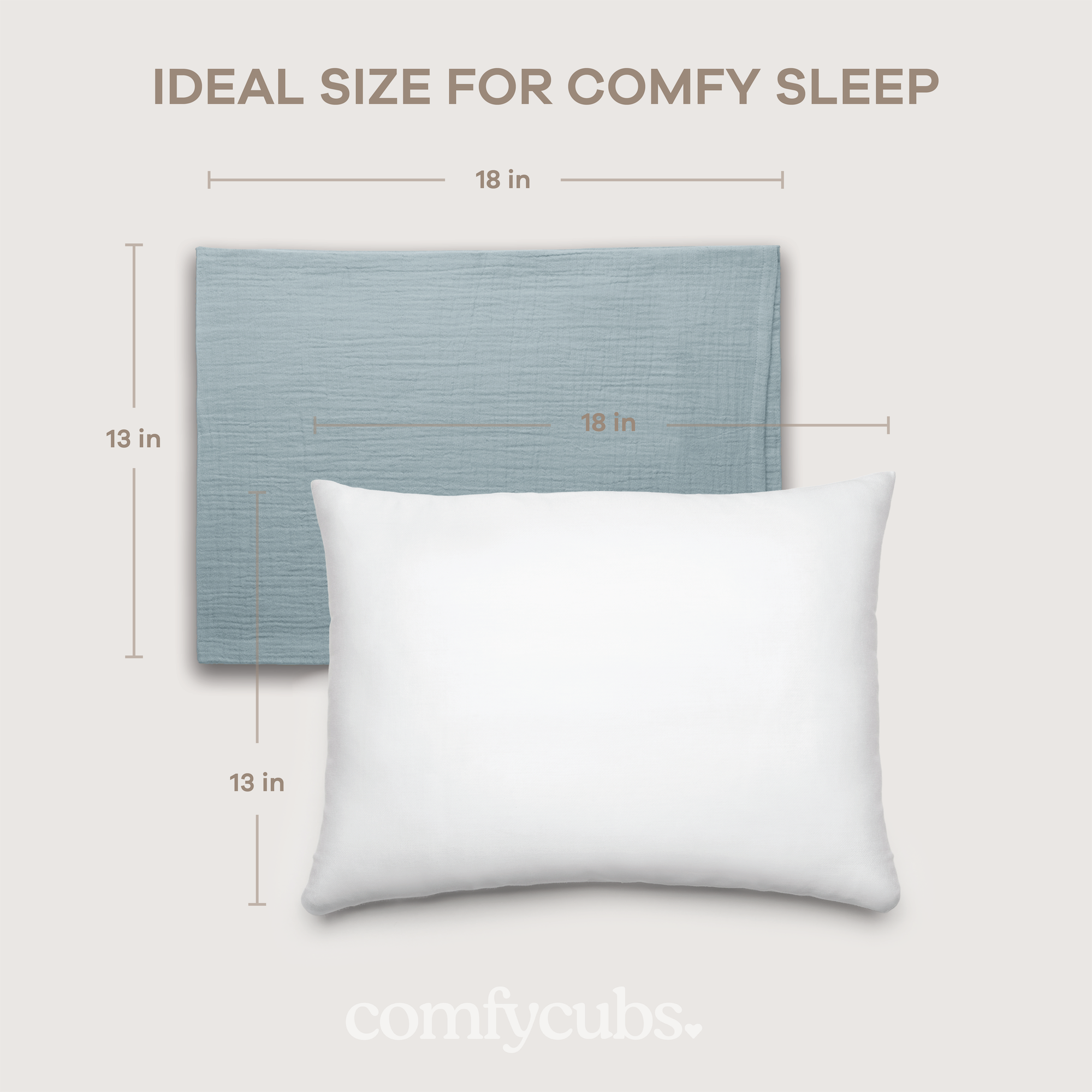 Toddler Pillows with Soft Muslin Pillow Case in Pacific Blue