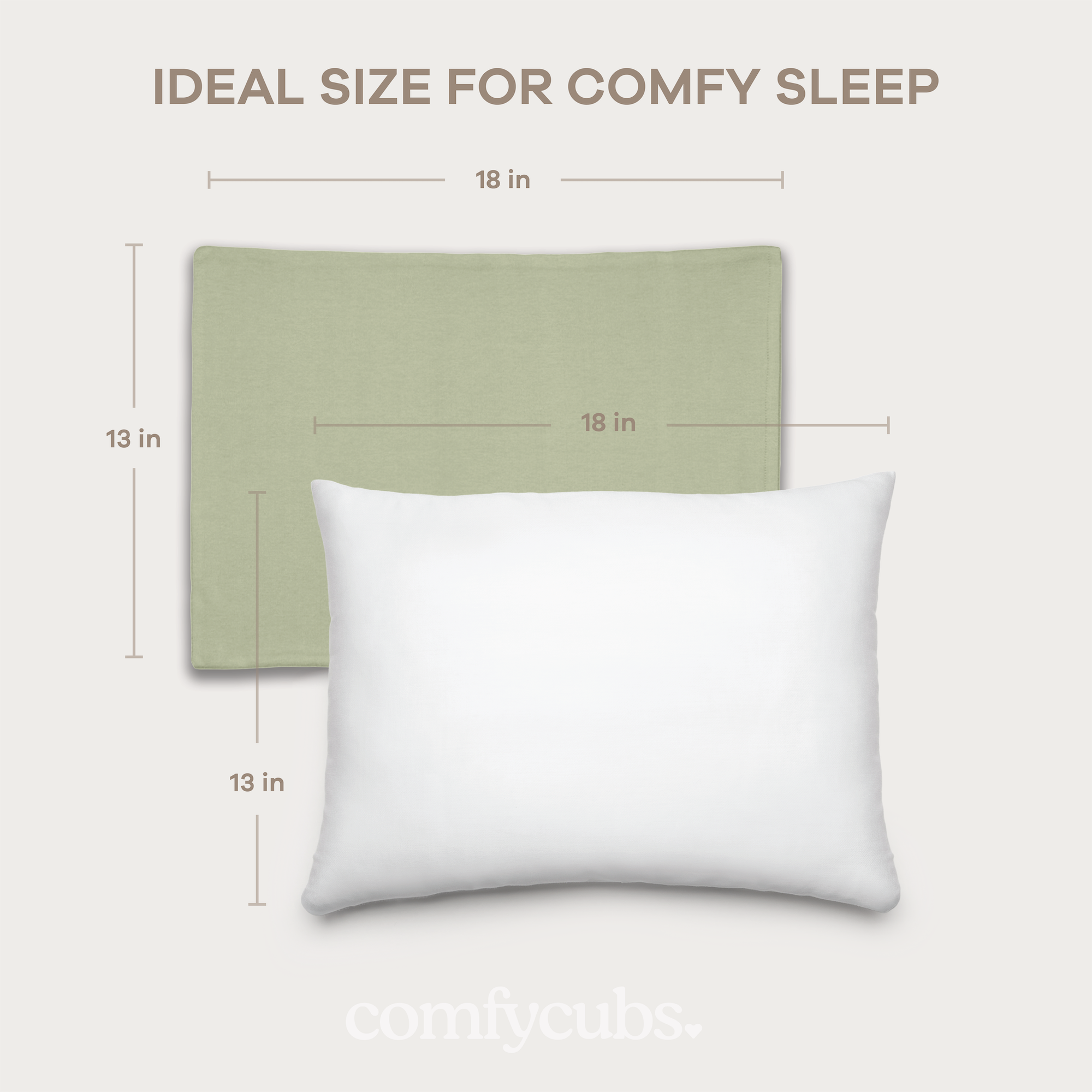 Toddler Pillows with Soft Cotton Pillow Case in Sage