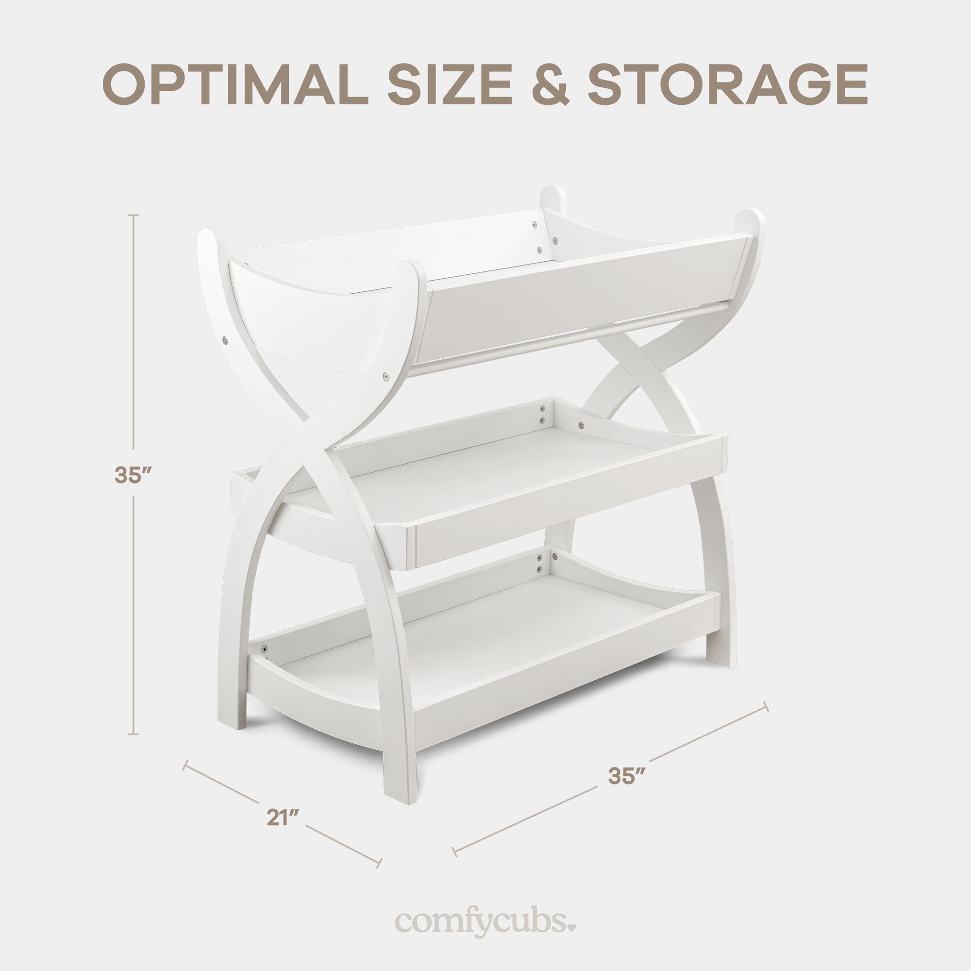 Baby Changing Table by Comfy Cubs - White