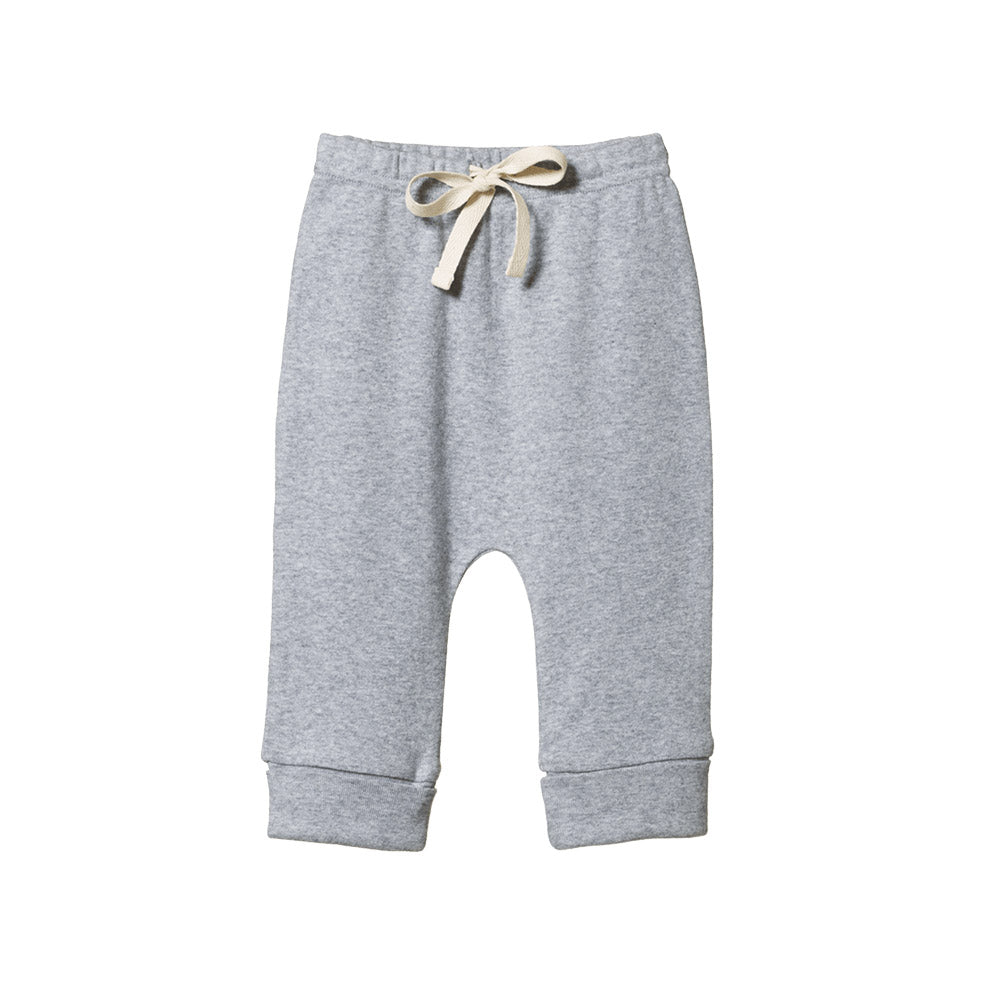 Cotton Drawstring Pants - Grey Marl