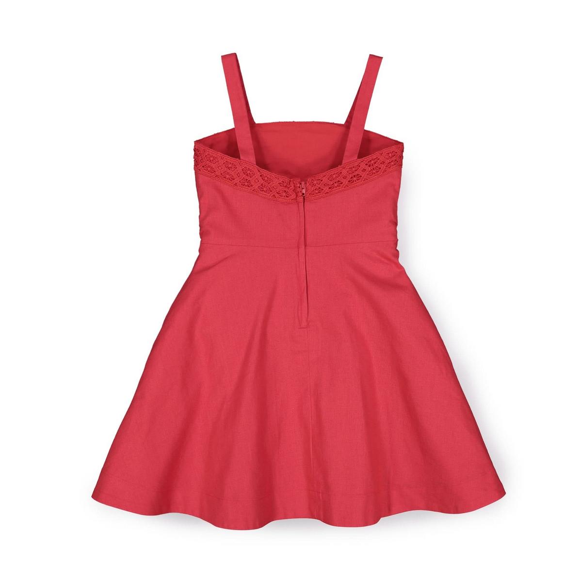 Crochet Trim Summer Dress - Summer Red