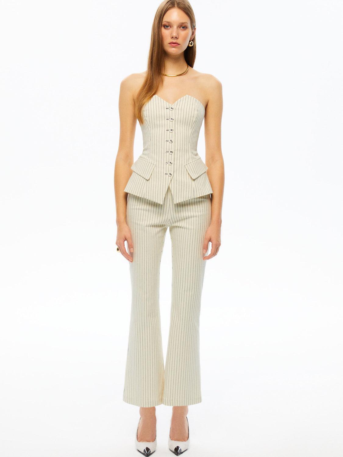 Striped Wide-Leg Pants - Multi-colored