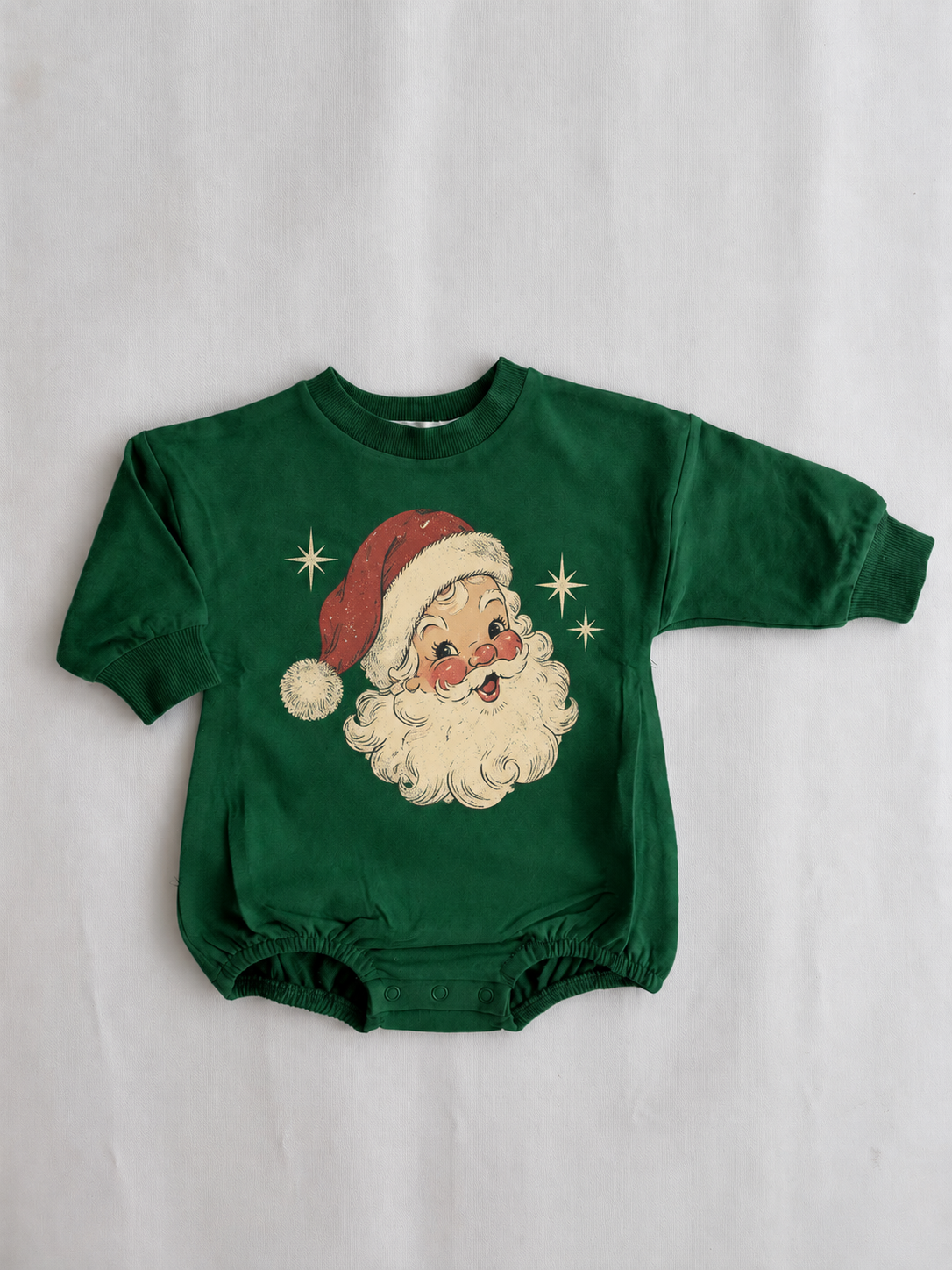 Organic Cotton Vintage Santa Bubble Romper