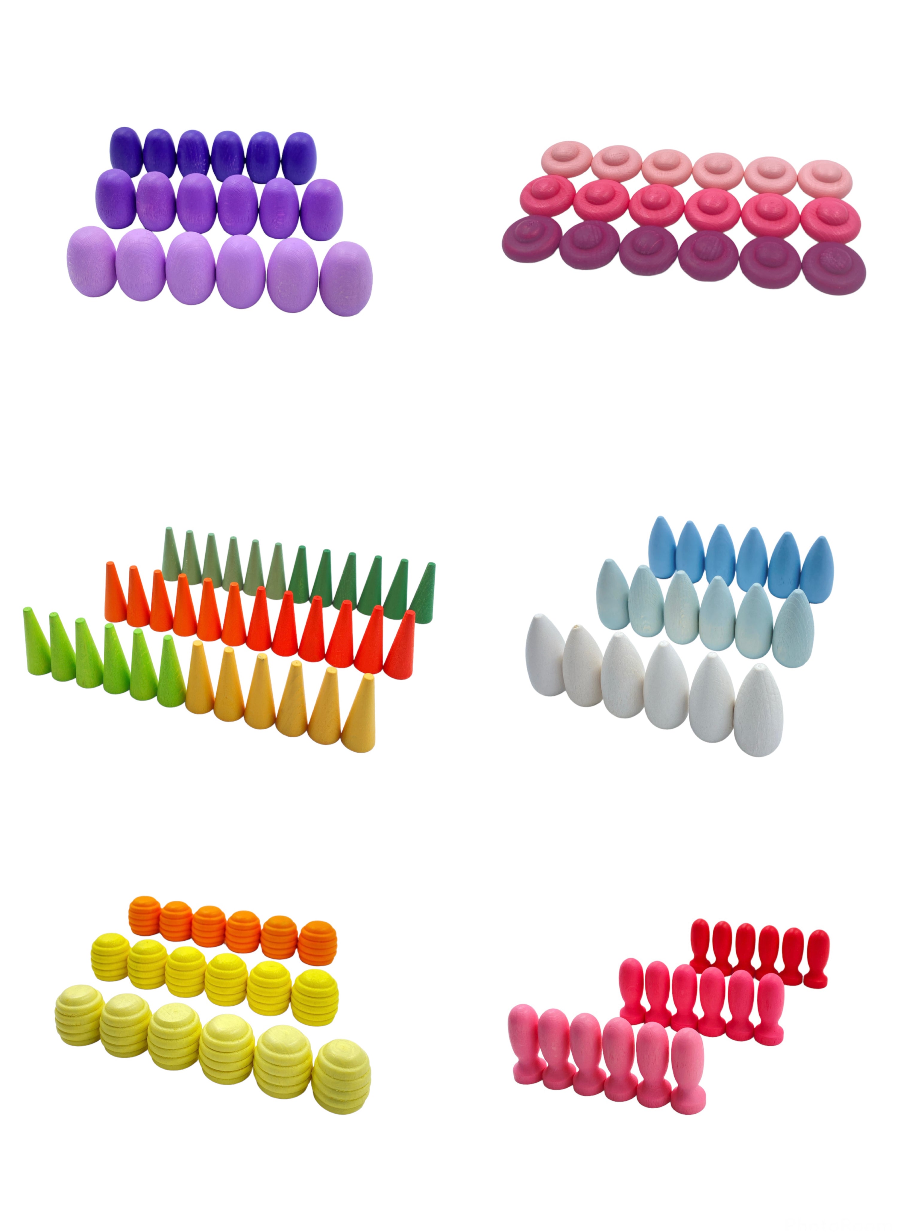 **Pre-order (Ships in 2-3 Weeks)**NEW 252-Piece Mandala Loose Parts Play Set with Mini Rainbow & Natural Wooden Blocks