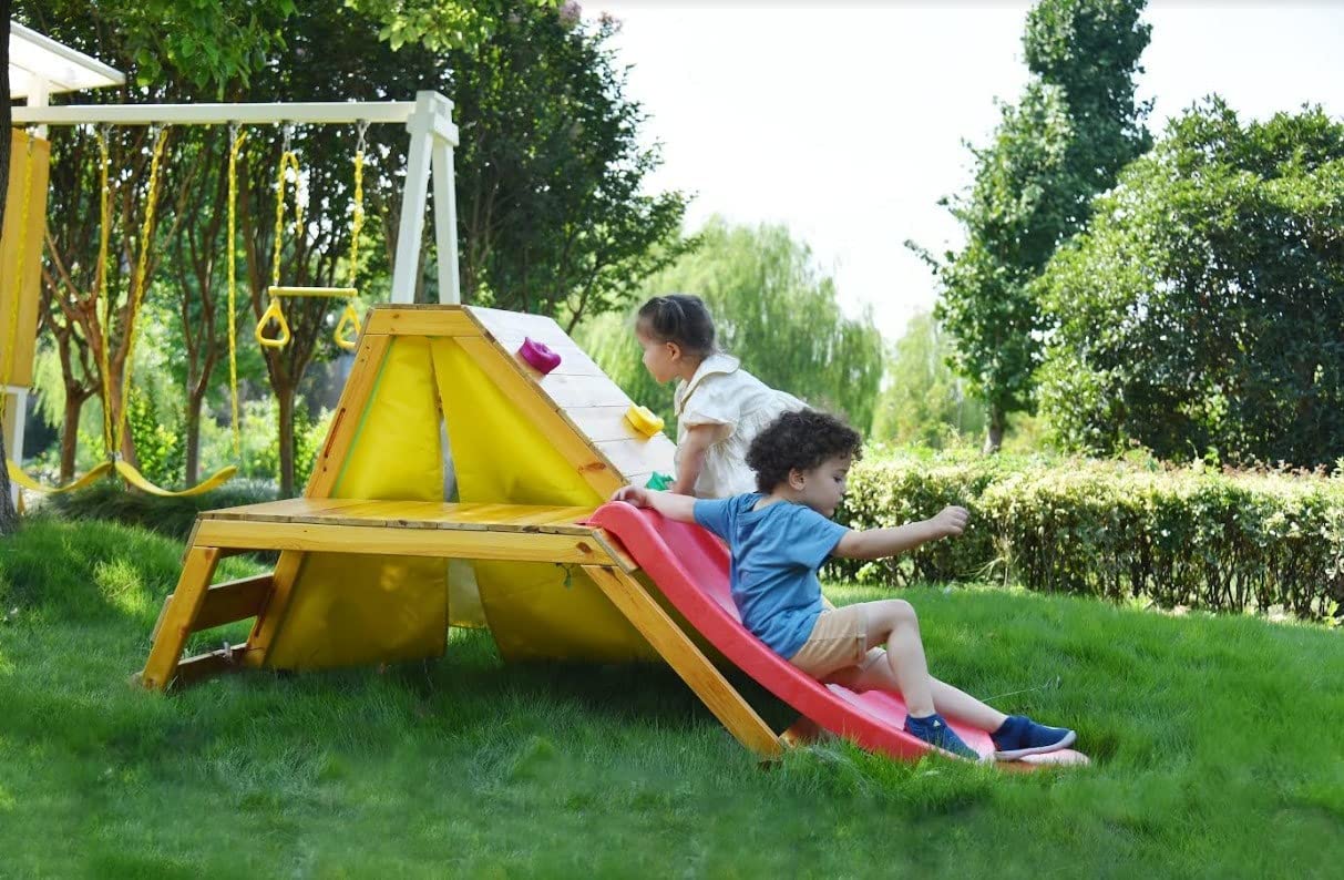 Palm - 5-in-1 Outdoor and Indoor Playground Playset Outdoor Avenlur.com