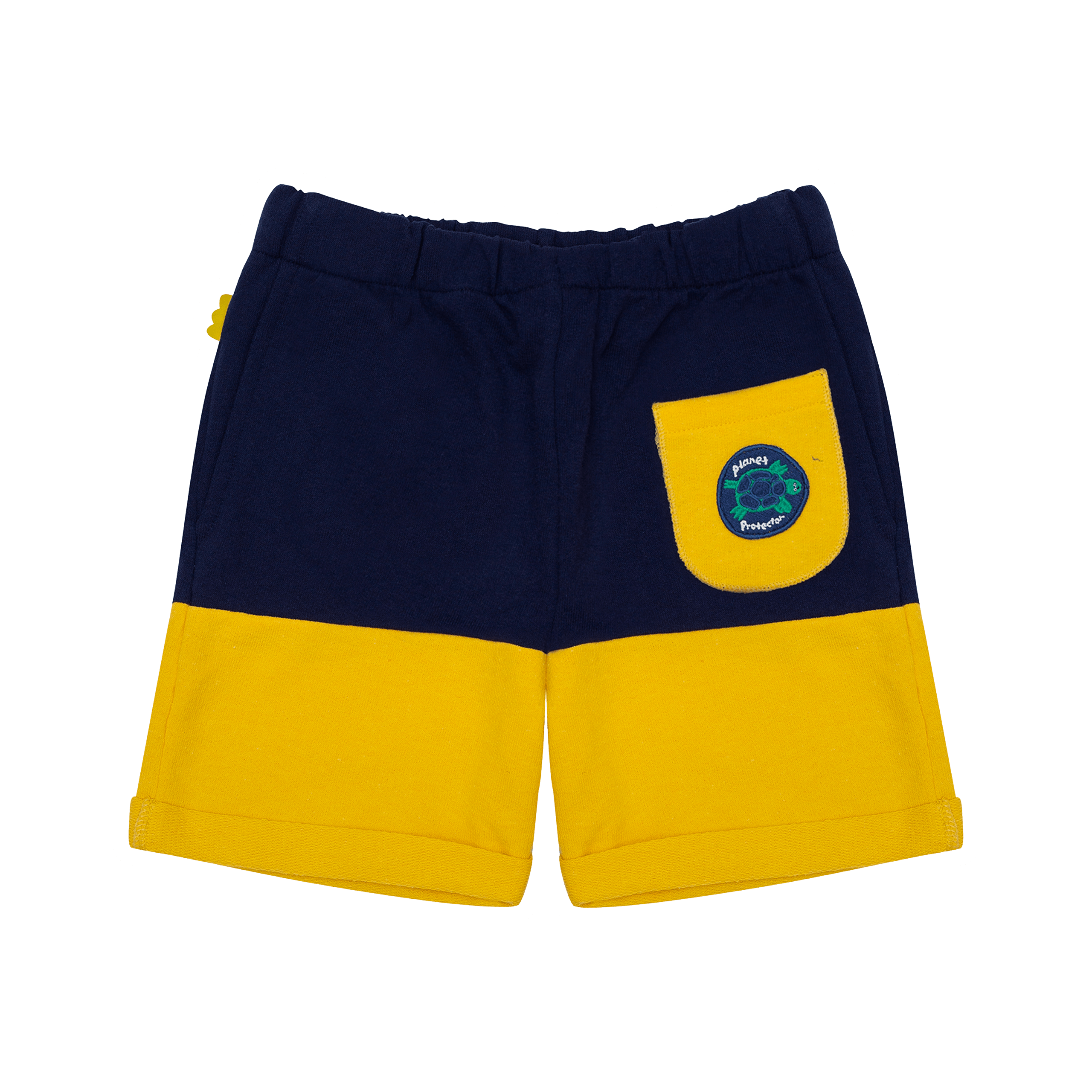 Bi-Color Shorts - Navy & Yellow