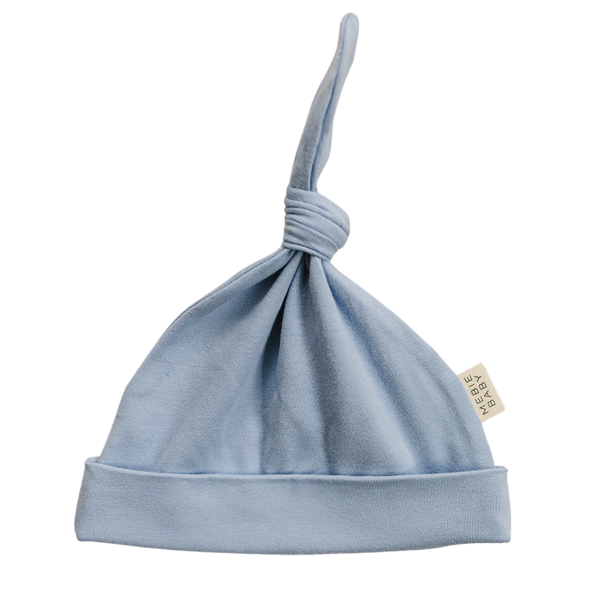 Powder Blue Cotton Newborn Knot Hat