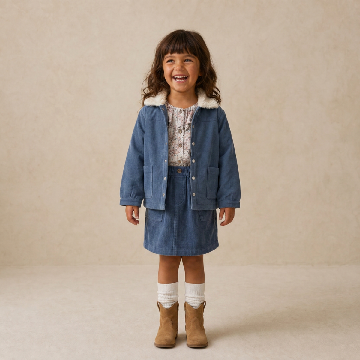 Organic Corduroy Skirt - Navy