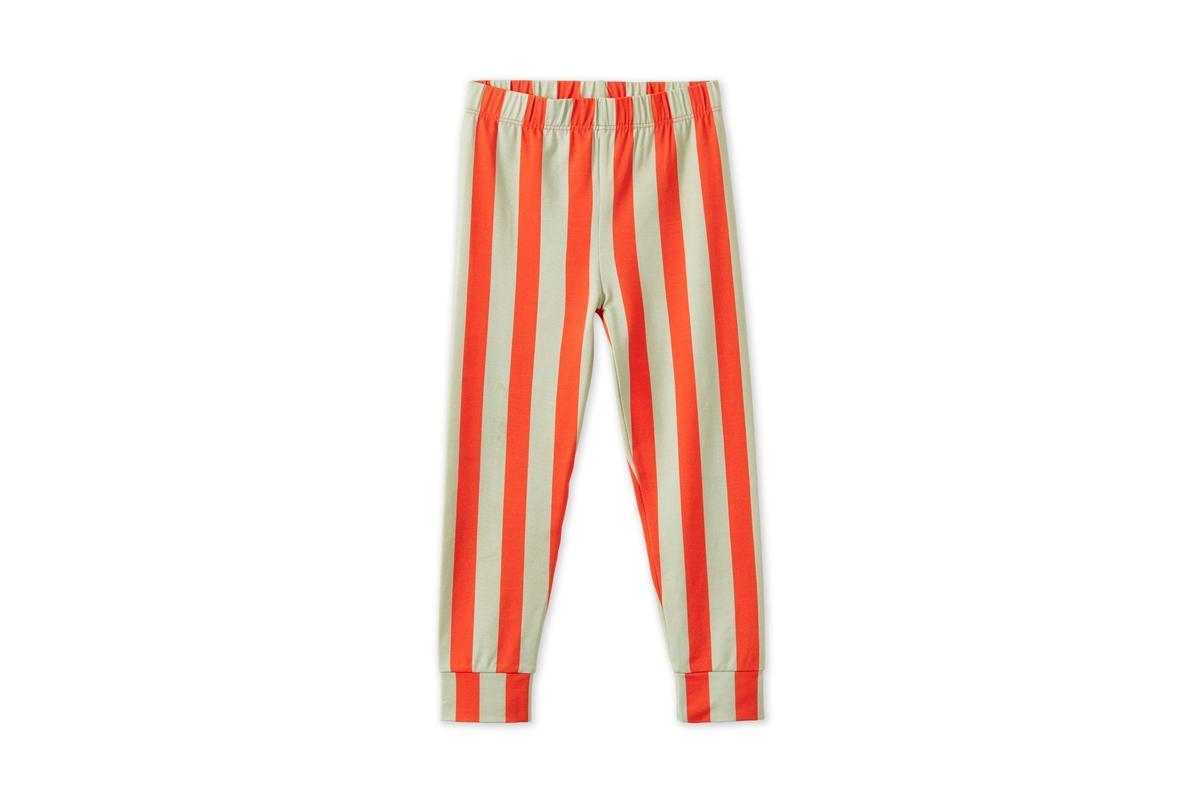 Baby Striped Tencel™ Leggings - Orange/Green Stripe