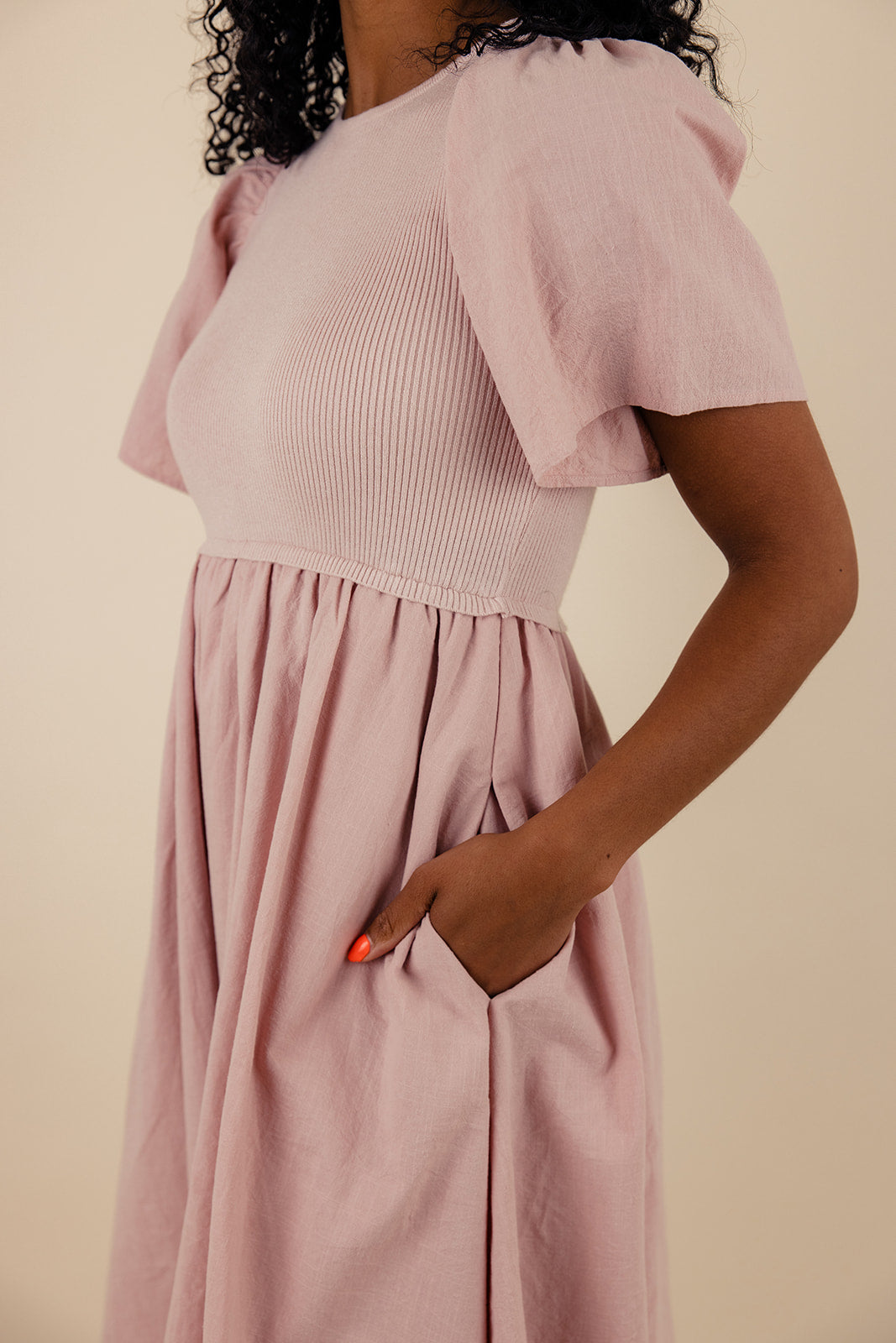 Shauna Flutter Sleeve Dress