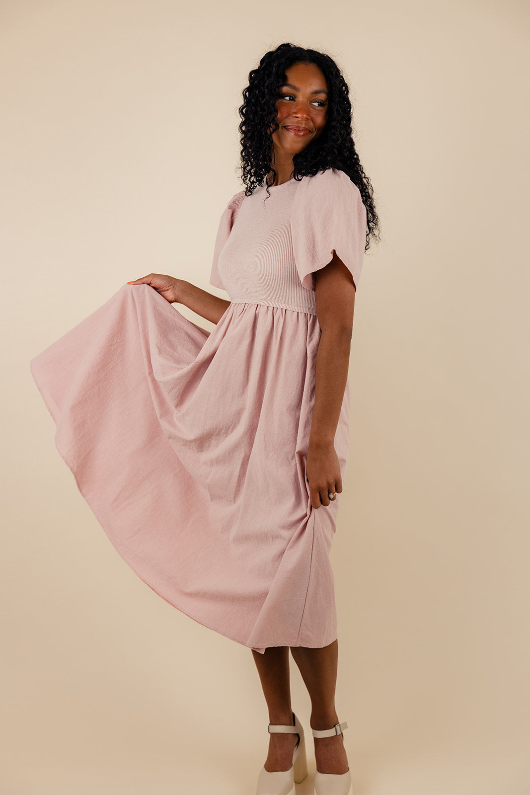 Shauna Flutter Sleeve Dress