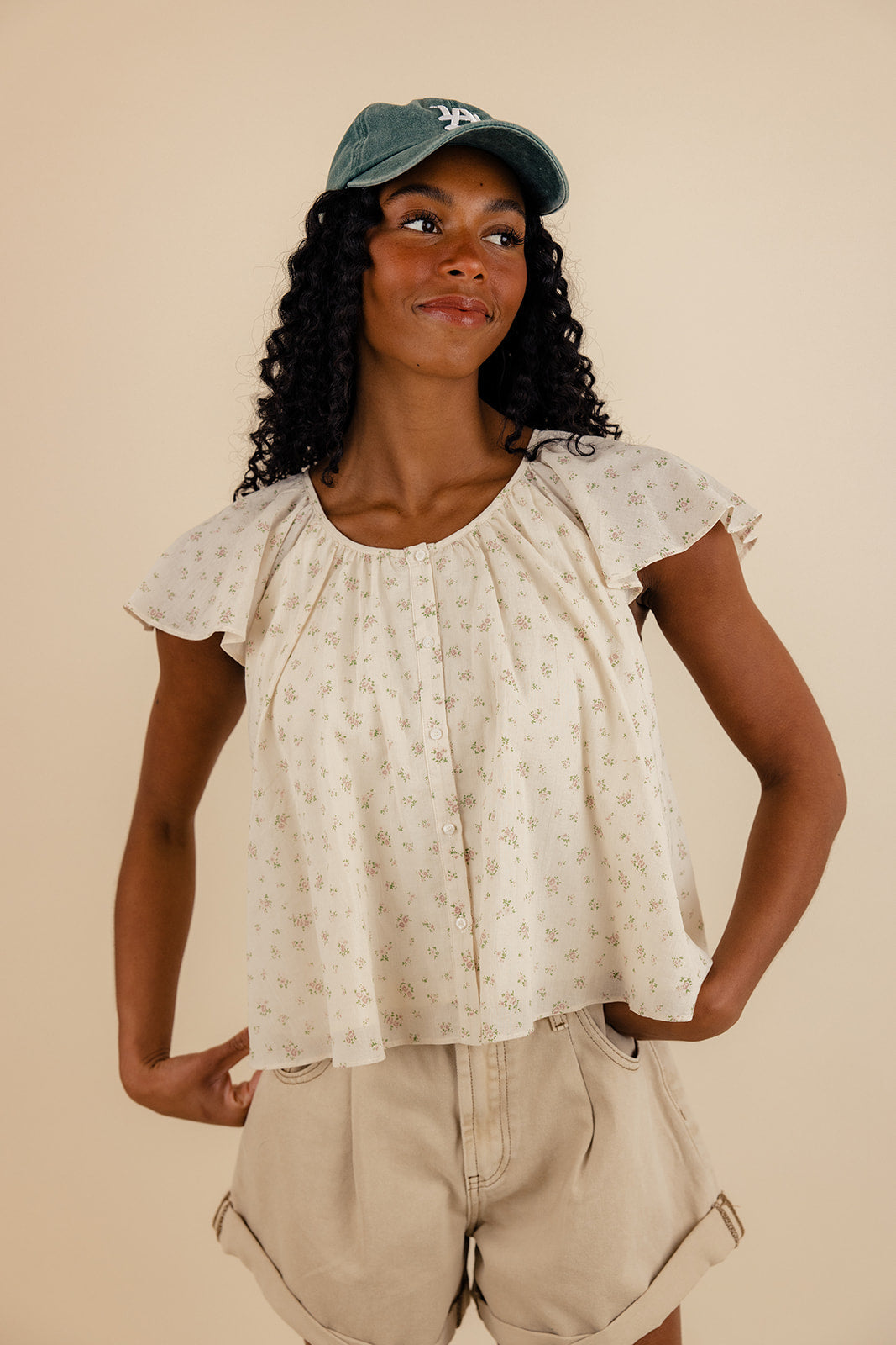 Maria Flutter Sleeve Blouse