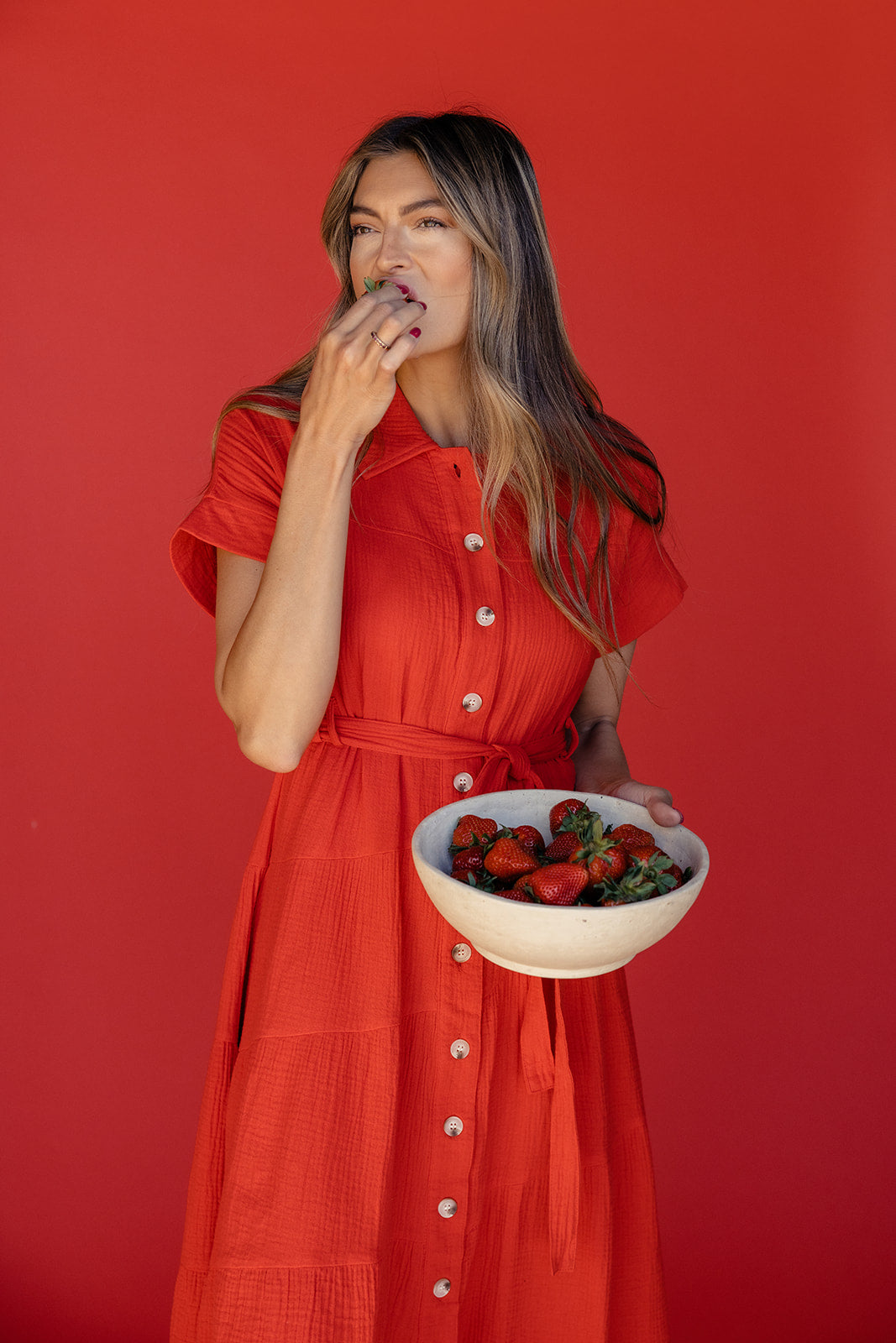 Rosy Posy Button Midi