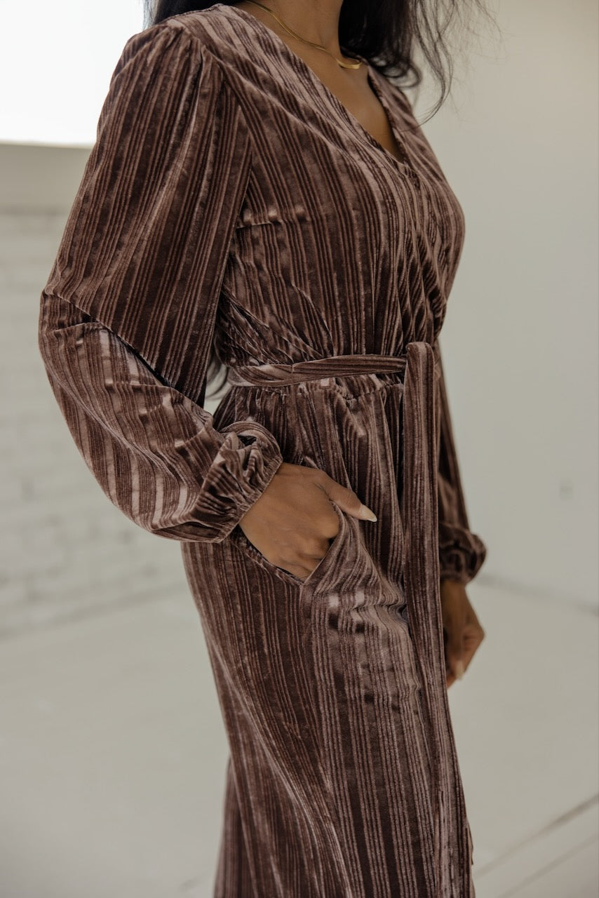SALT Laurene Textured Velvet Jumpsuit