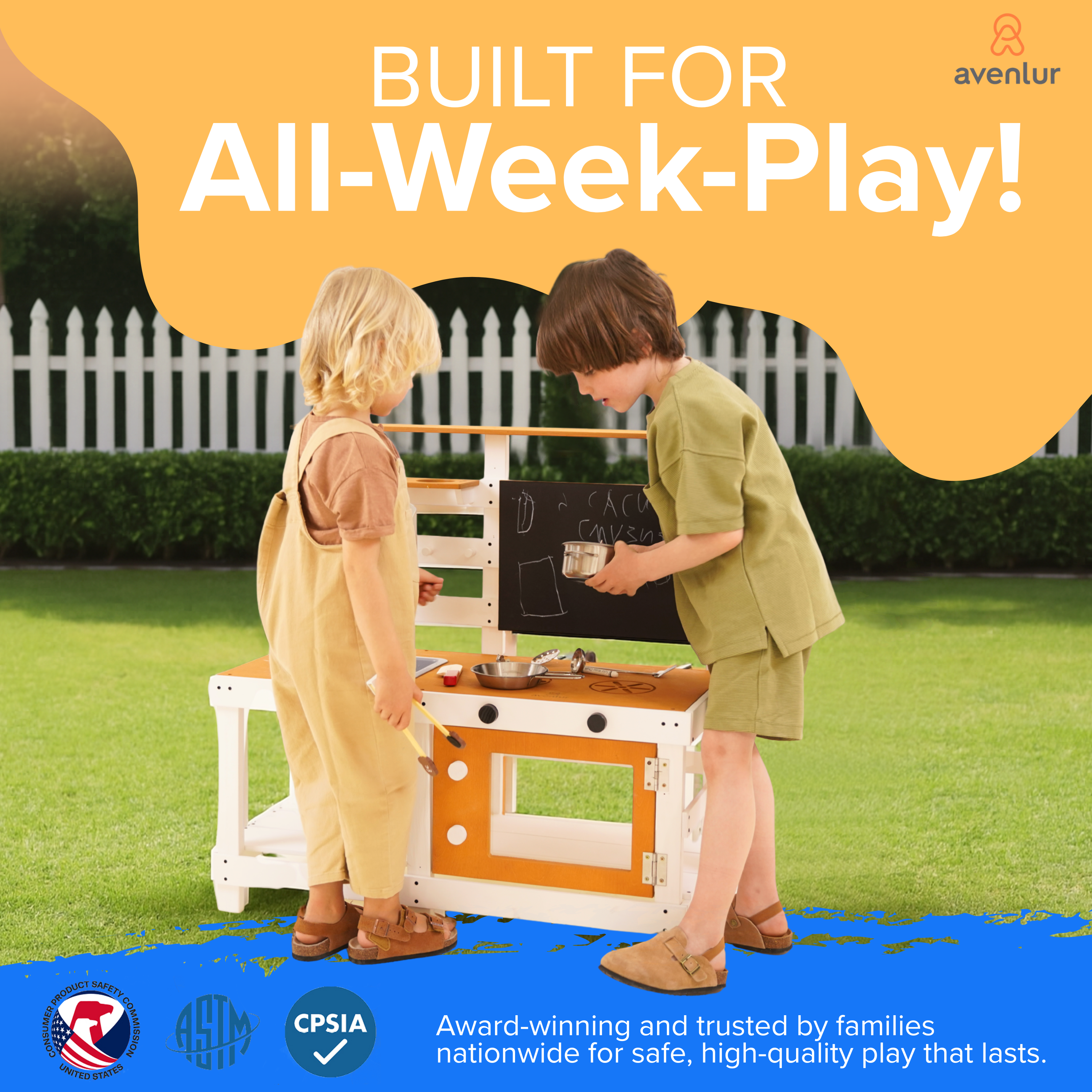 Avenlur Woodland Mud Kitchen – Montessori Outdoor Wooden Play Kitchen