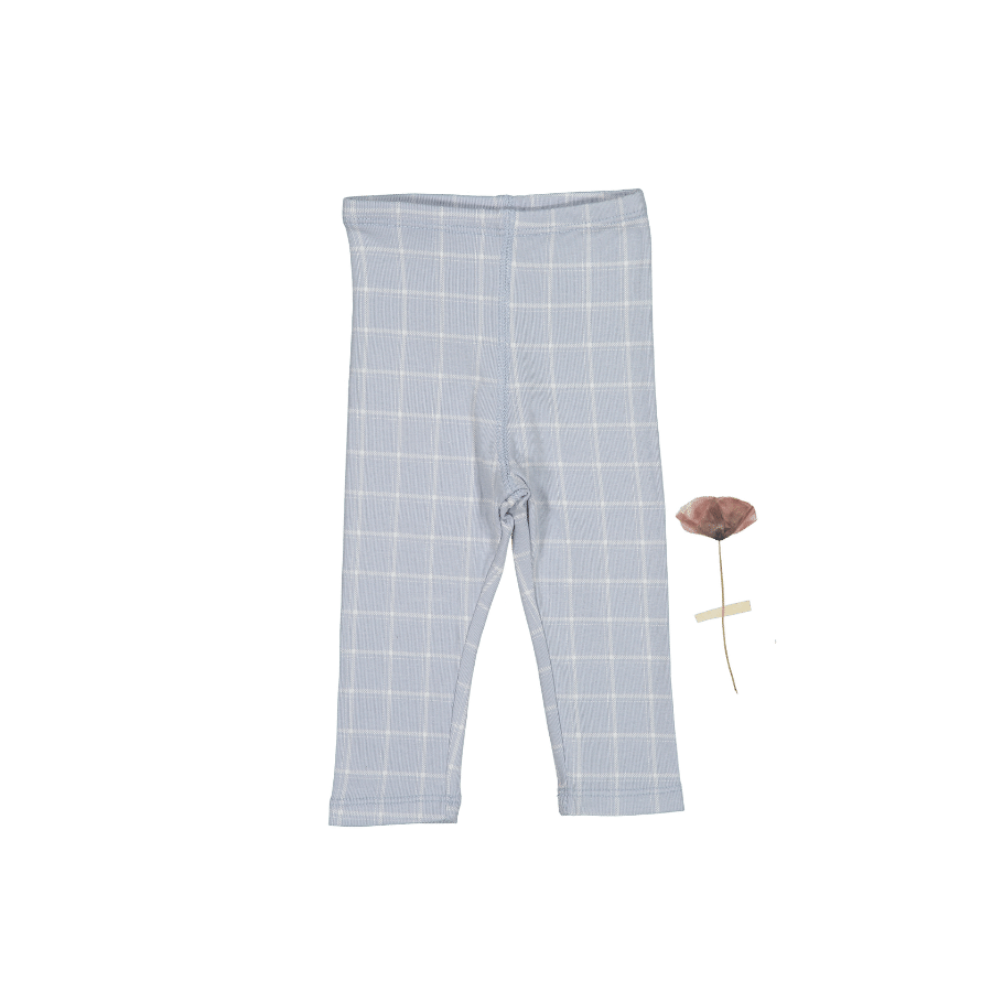 The Printed Legging - Blue Grid Leggings Lovely Littles