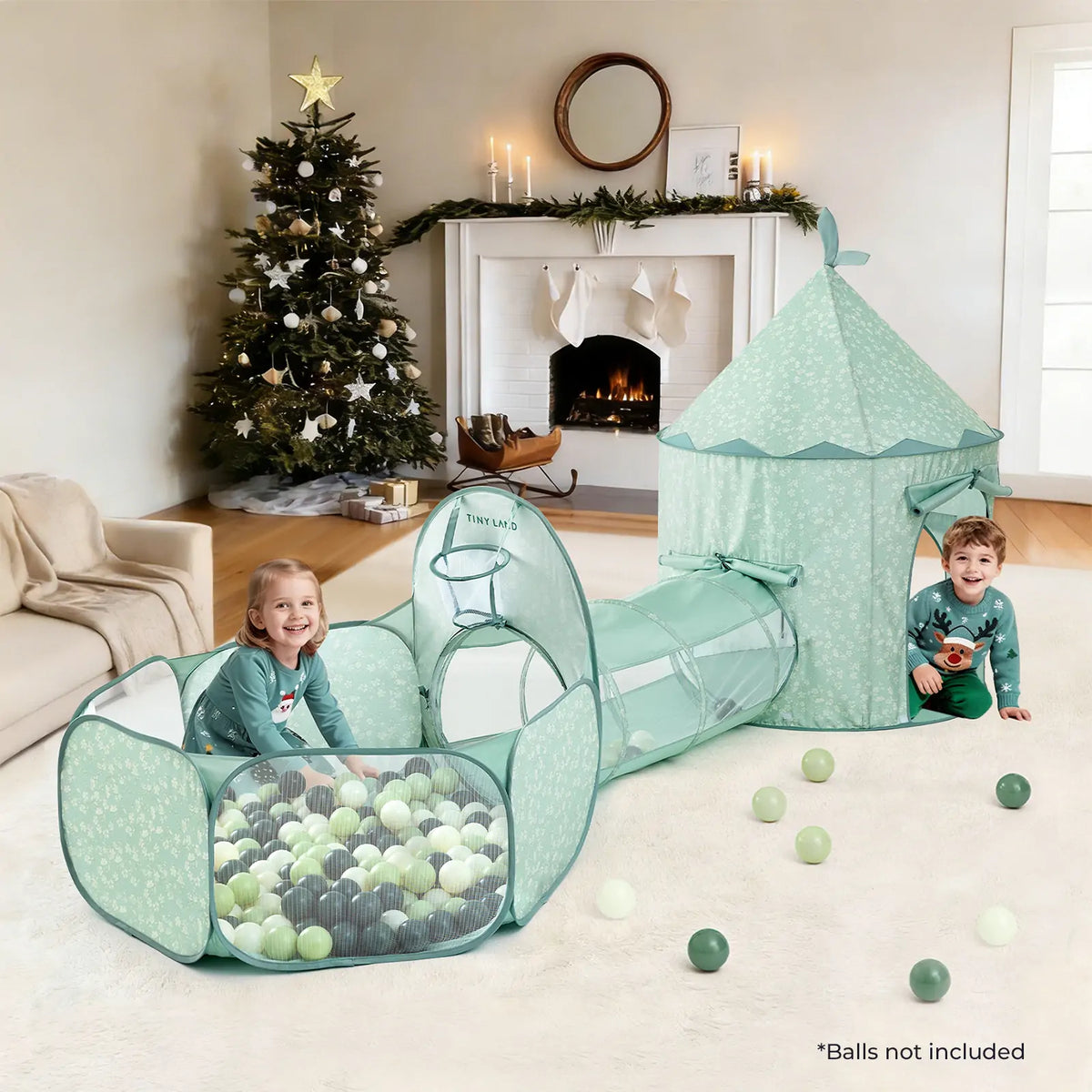 Tiny Land® Compact Adventure 3-in-1 Play Tunnel With no Balls