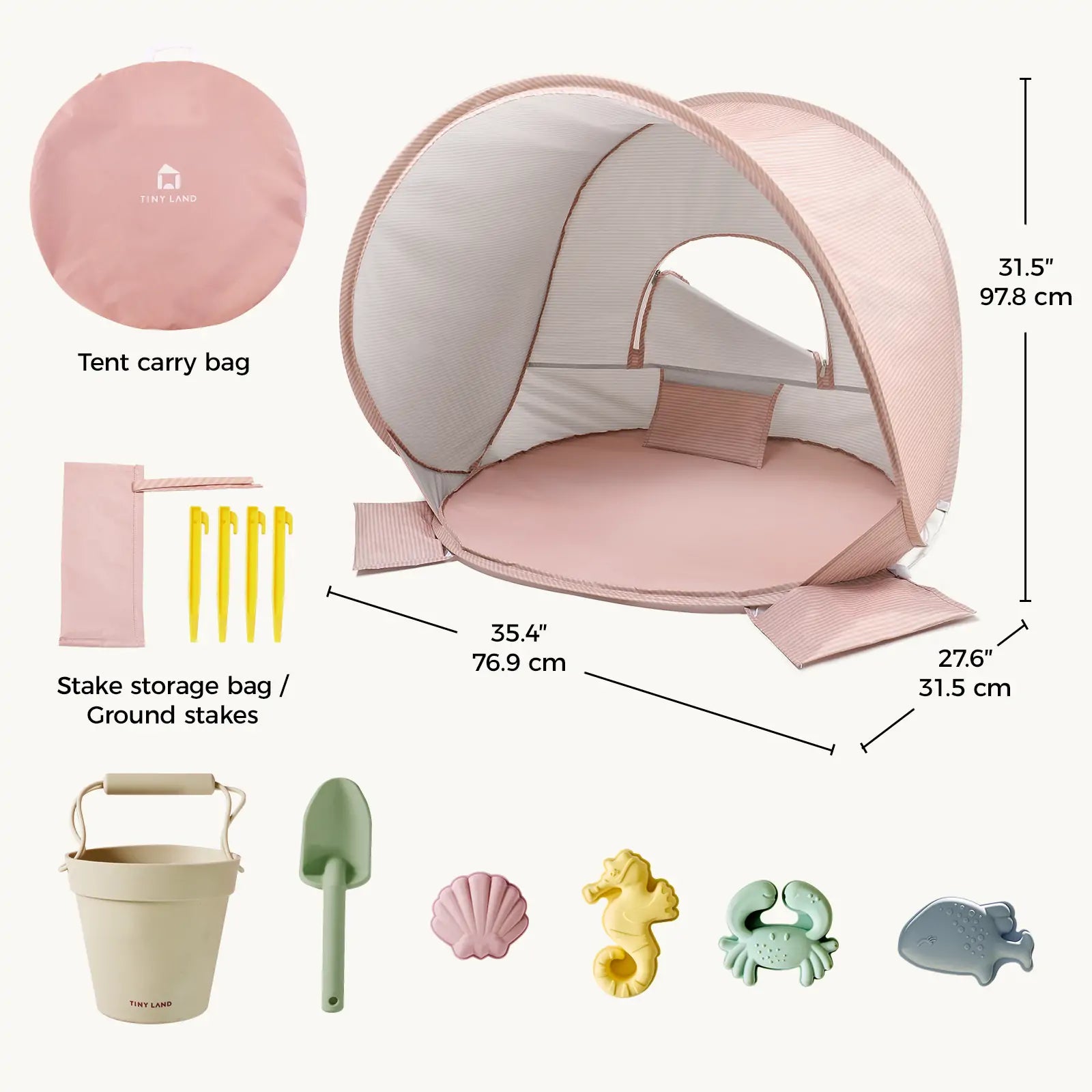 Tiny Land® One-Stop Beach Toy & Tent Set