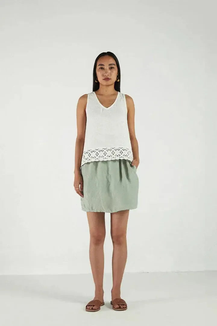 Sunkissed Shoulders Top - Shell Off-White