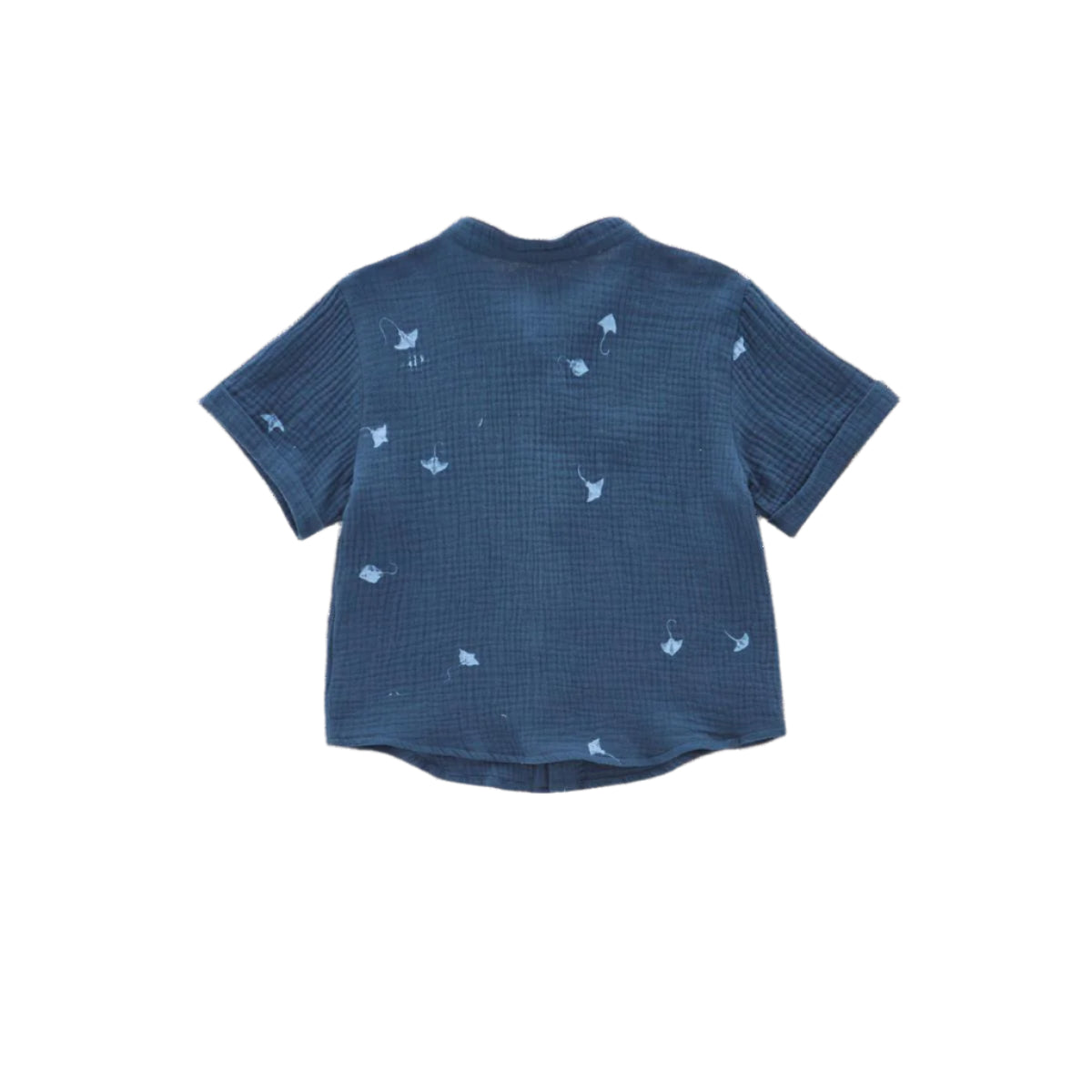 Gauze Button Up Shirt - Navy