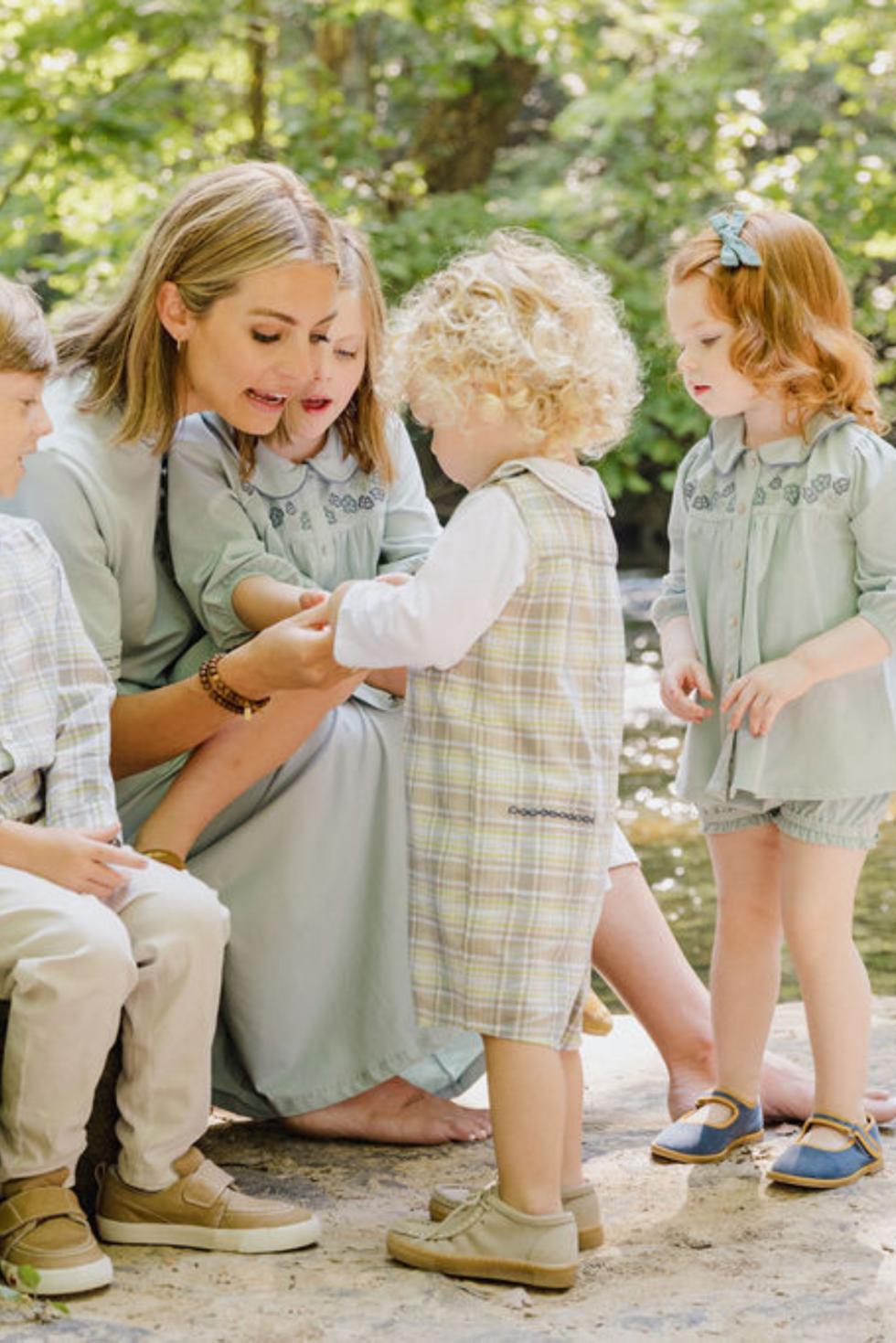 Johnny Romper in Lemon Sky Check