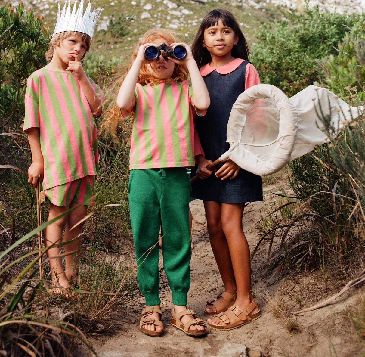 Striped Tencel™ Shorts - Pink/Green