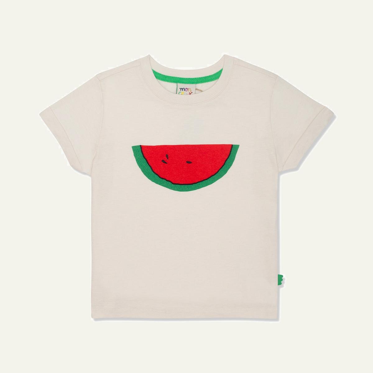 Recycled Cotton Watermelon Slice Kid T-shirt - Natural