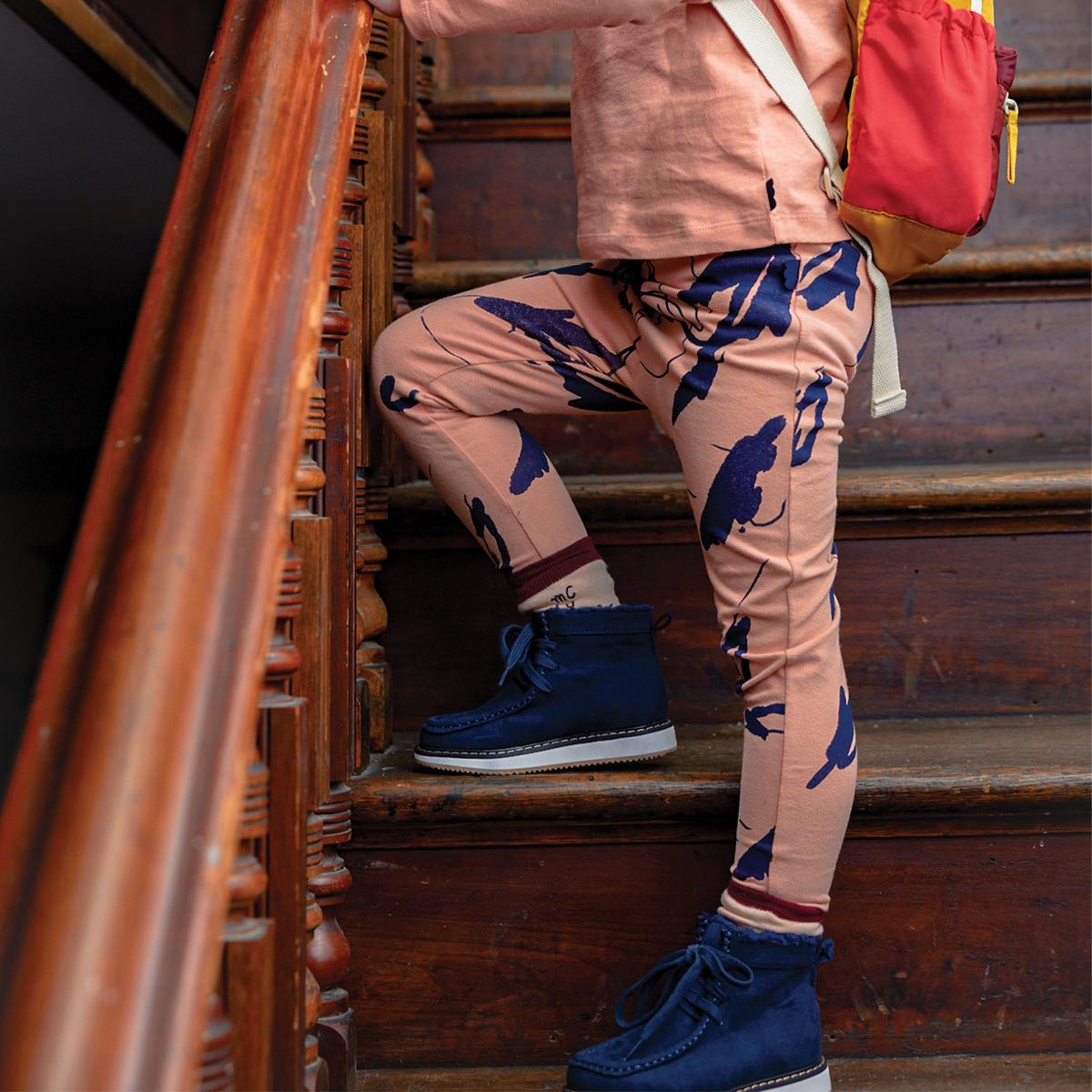Nature's Canvas Kid Leggings - Terracoral/navy - FINAL SALE