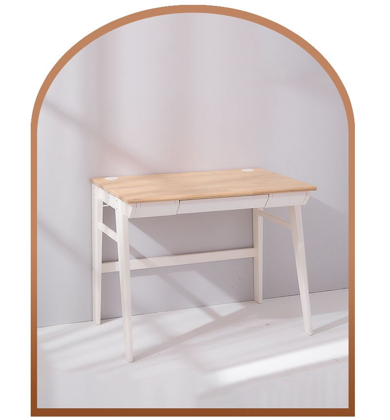 Calla Solid Wood Growth Desk - Flat-Storage Drawer - Natural Color MesaSilla USA