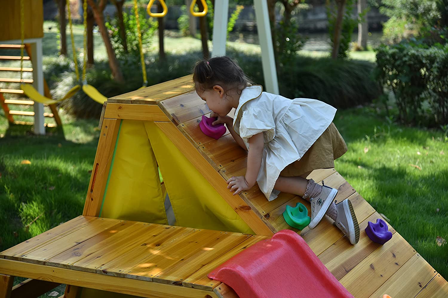 Palm - 5-in-1 Outdoor and Indoor Playground Playset Outdoor Avenlur.com