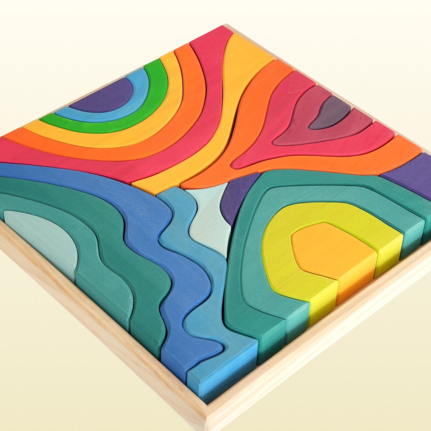 **Pre-order (Ships in 2-3 Weeks)**Large STAINED Four Elements Wooden Stacking Puzzles Building Blocks