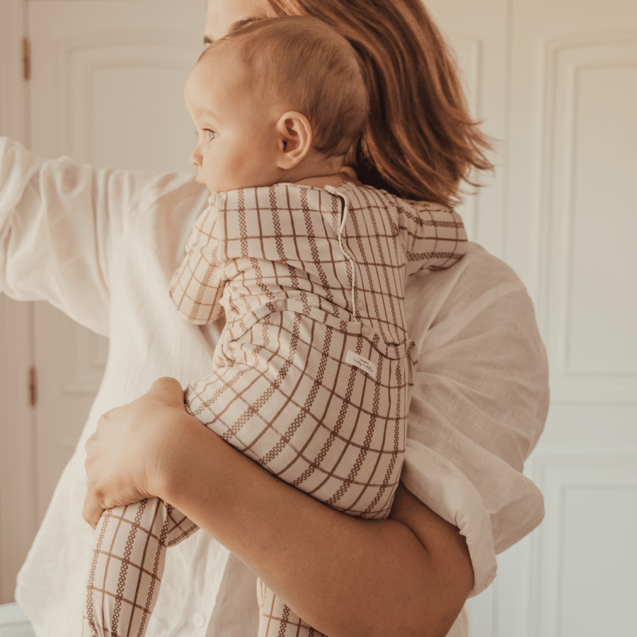 The Printed Romper - Mauve Check
