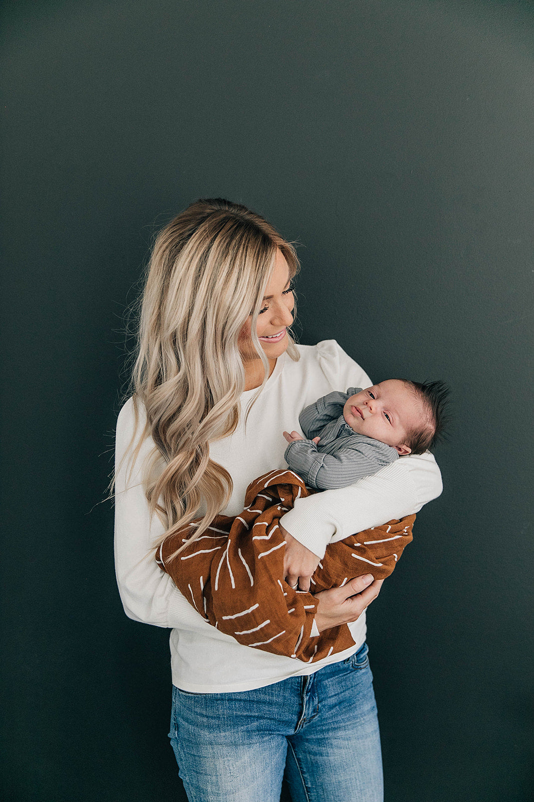 Mustard Mudcloth Muslin Swaddle Blanket Mebie Baby