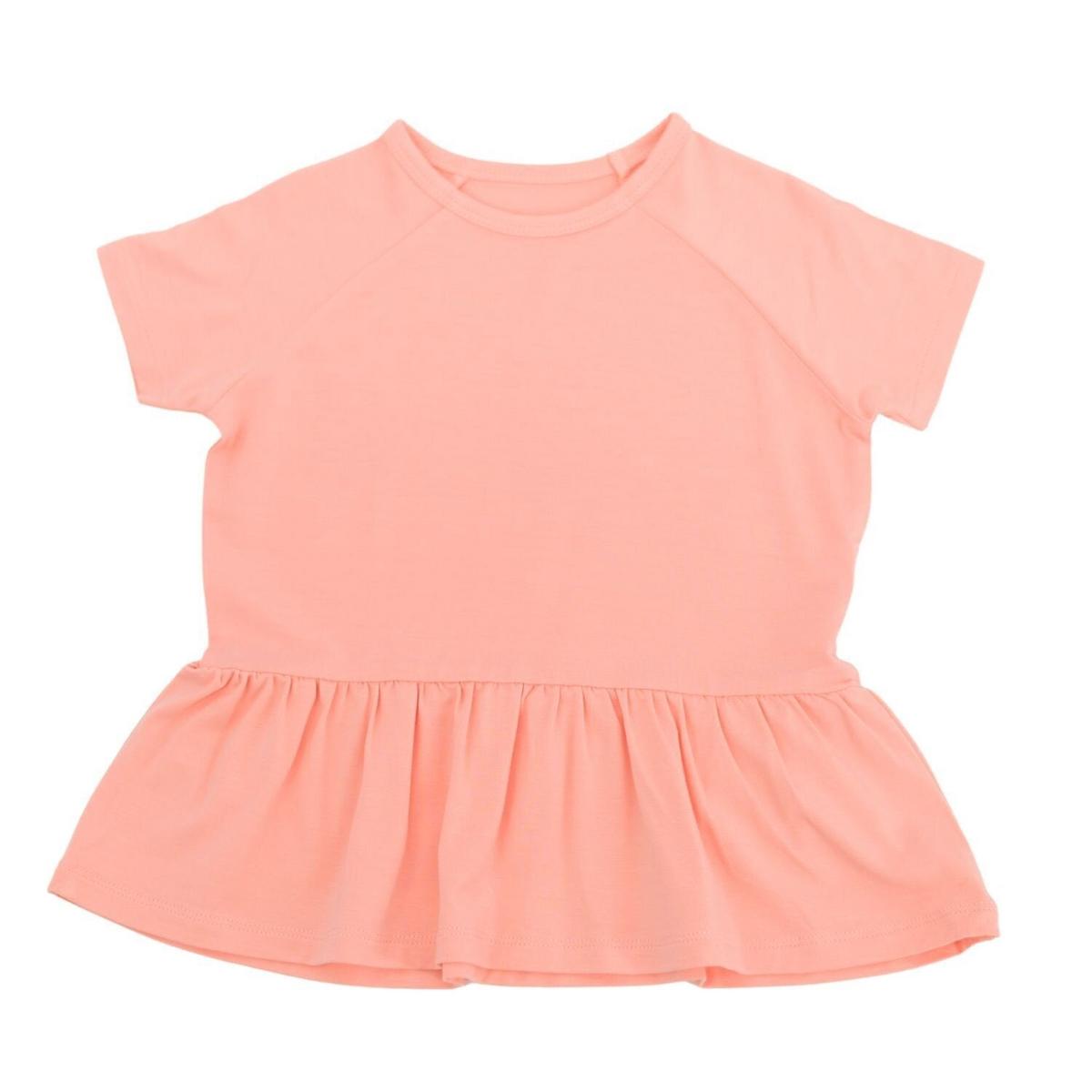 Ruffle Bottom Tee - Apricot