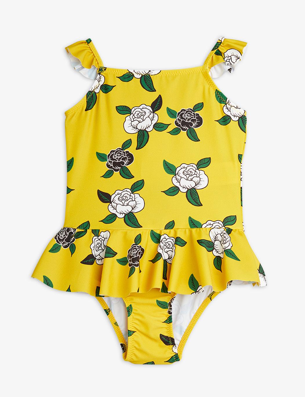 Roses Uv Skirt Swimsuit - Yellow - FINAL SALE