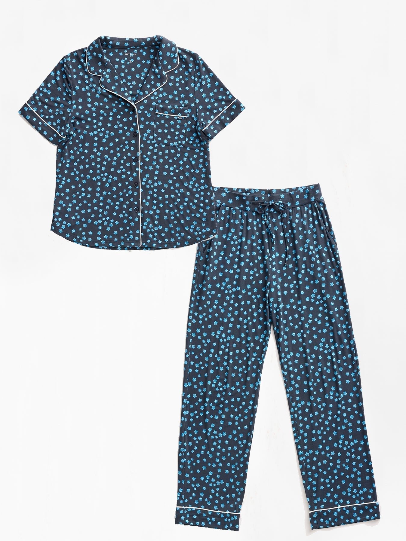 Women's Bamboo Stretch-Knit Short Sleeve & Pant Pajama Set