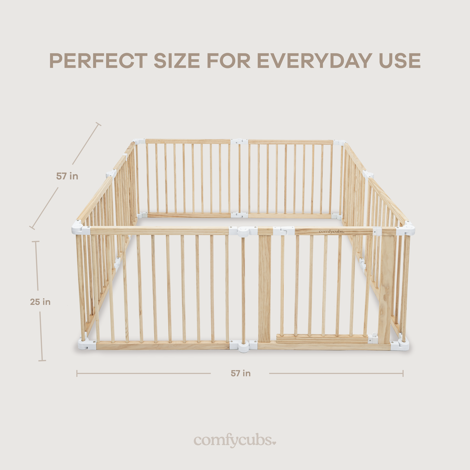 Playpen for Toddler and Babies in Natural Wood