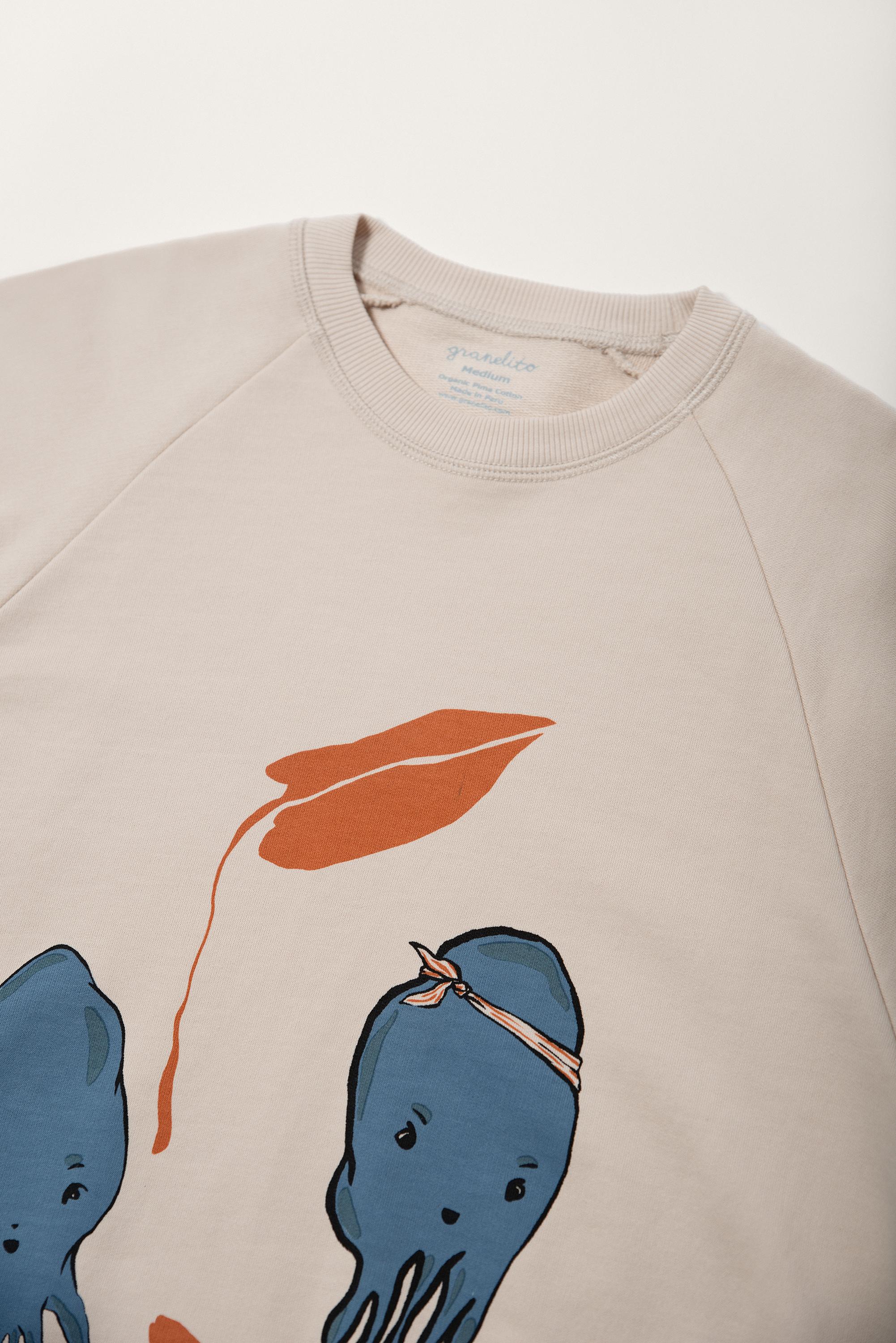 Adult Organic Pima Cotton Sweatshirt - Squid