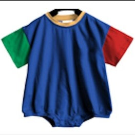 Custom Embroidered 90s Colorblock T-Shirt Romper