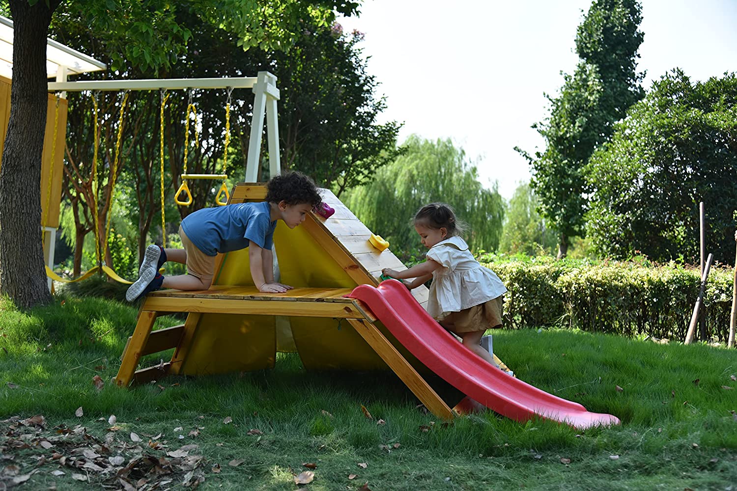 Palm - 5-in-1 Outdoor and Indoor Playground Playset Outdoor Avenlur.com