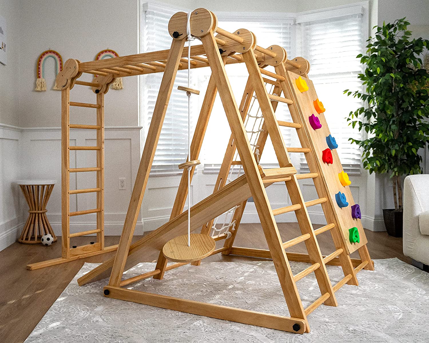 Chestnut - 8-in-1 Indoor Jungle Gym for Toddlers Indoor Avenlur.com