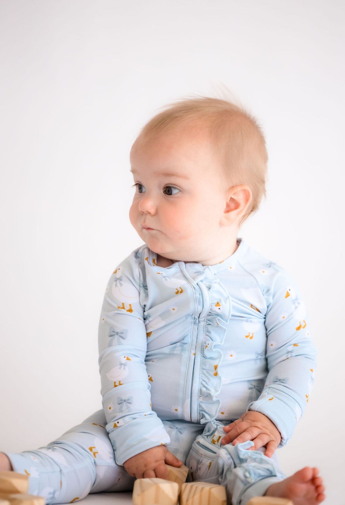 PREORDER Goose Ruffle Bamboo Zippy