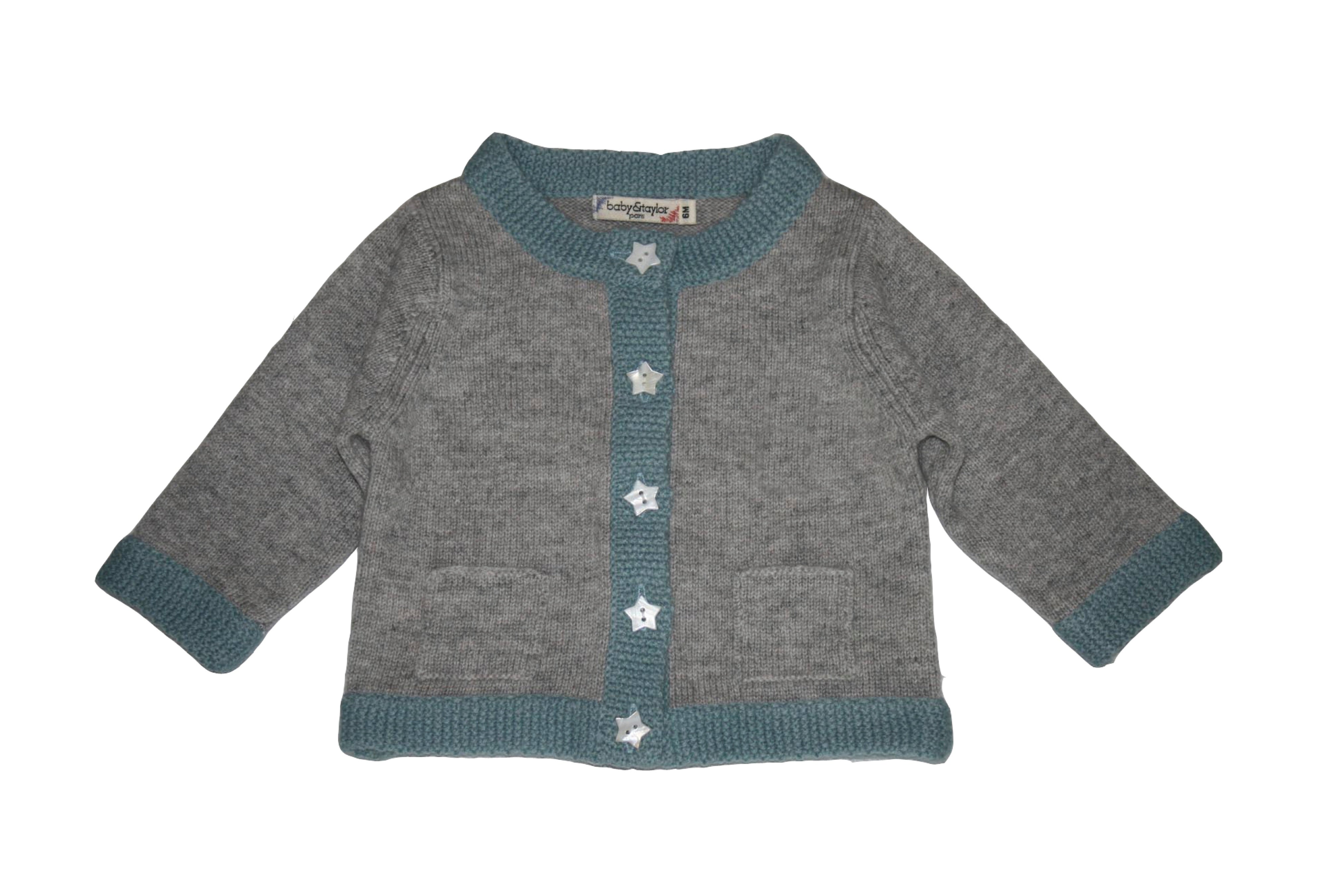 Camelia Cardigan - Grey / Blue