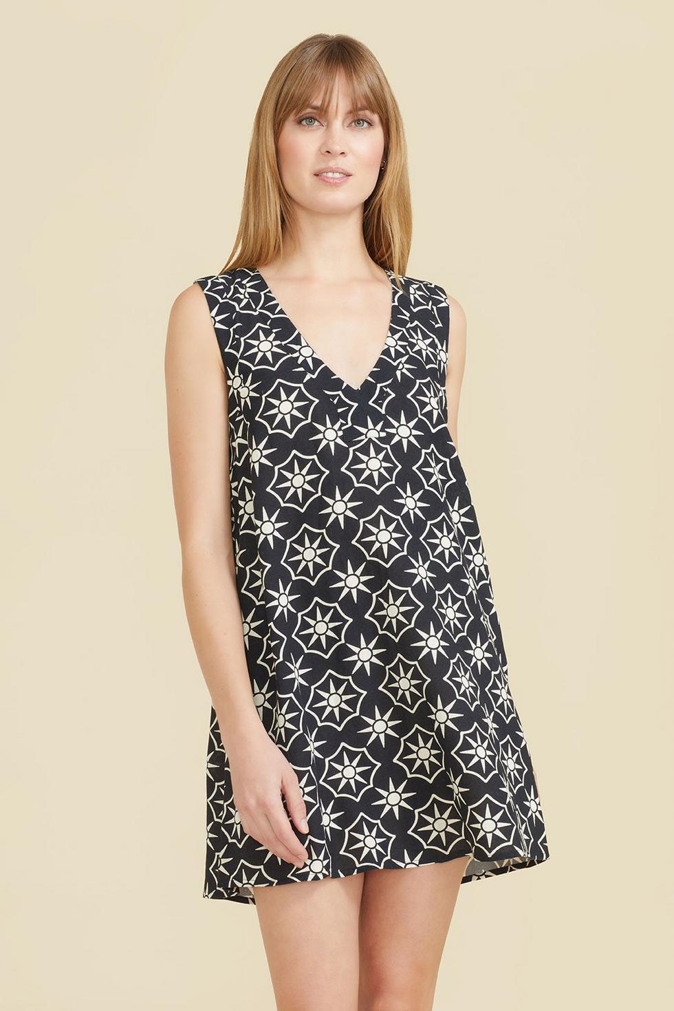 Natalia Dress - Black/Cream